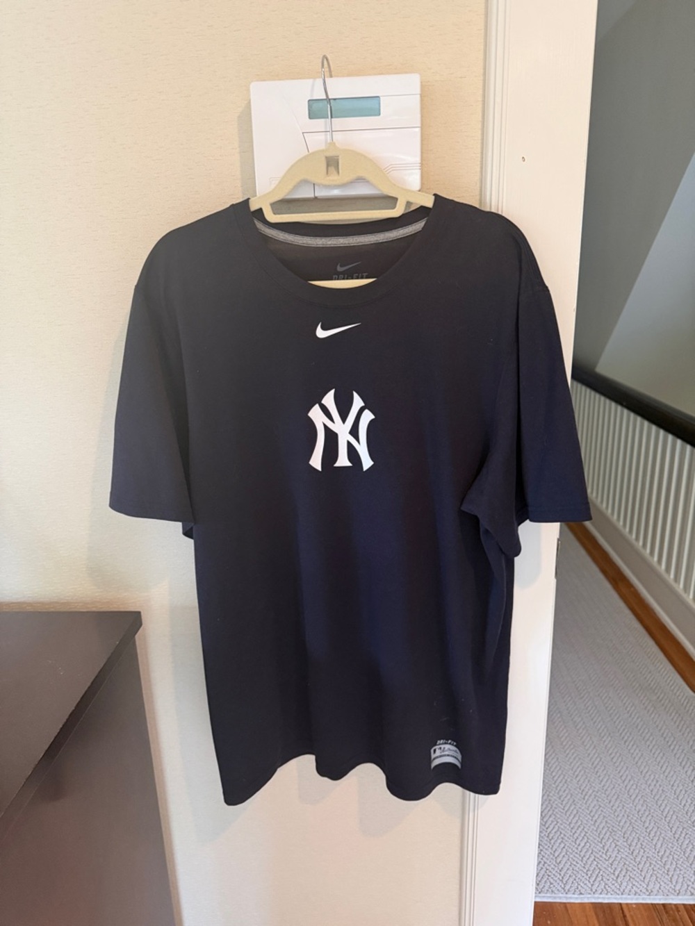 Nike Navy T-Shirt with White Yankees Logo Dri-fit